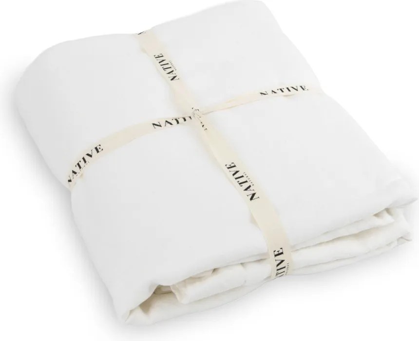 Biele ľanové obliečky na dvojlôžko 200x200 cm Blanco – Native Natural