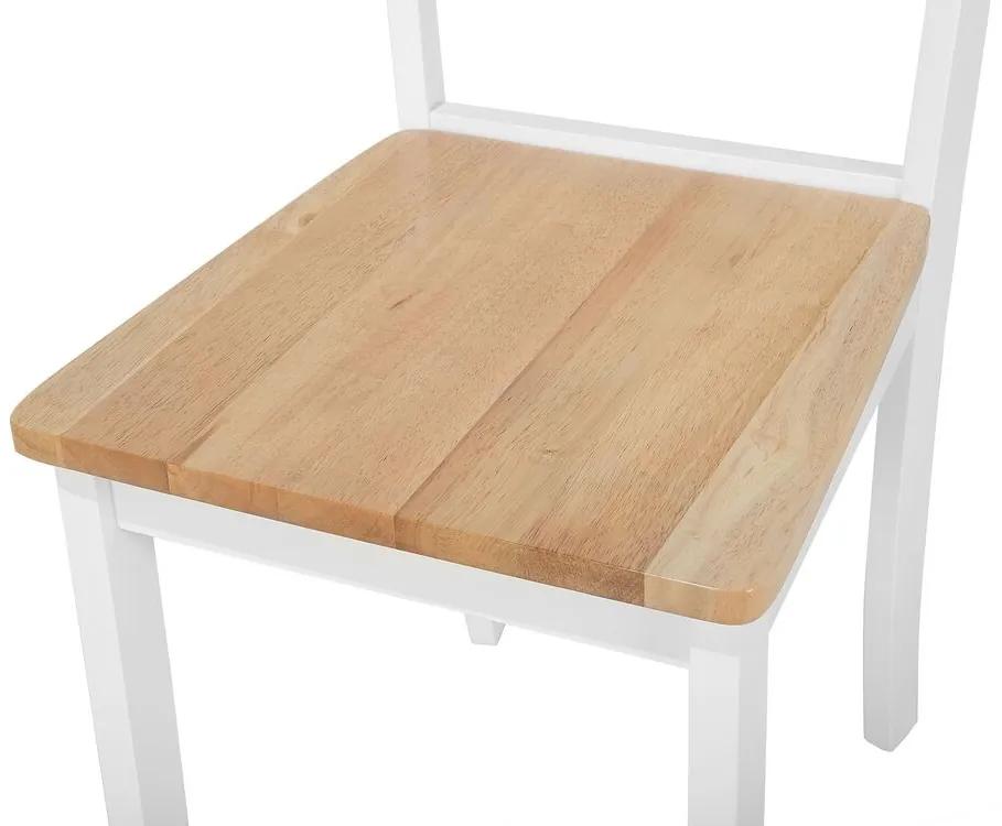 Jedálenská súprava stola a 6 stoličiek svetlé drevo/biela GEORGIA Beliani