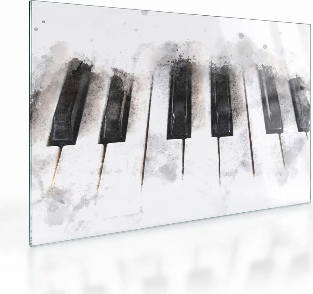 Sklenený obraz - Piano, aquarel (70x50 cm)