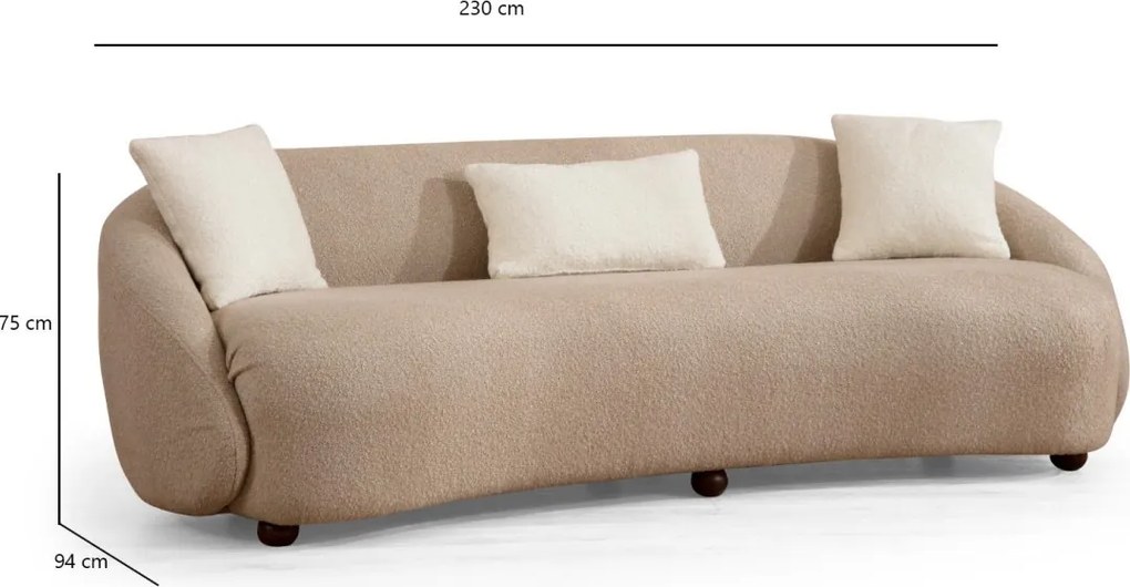 Třímístná pohovka Napoli 230 cm cappuccino