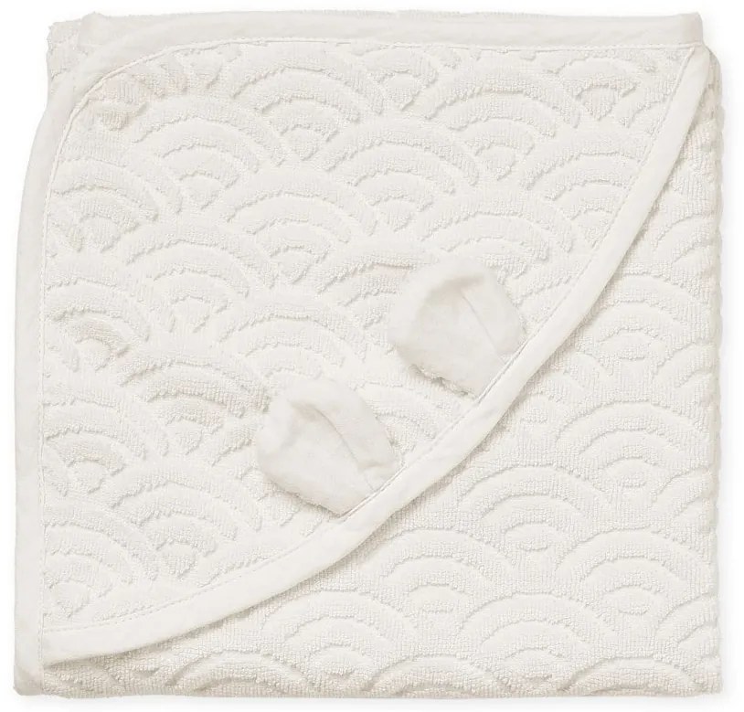 Cam Cam ApS Detská osuška s kapucou Ears Off-White