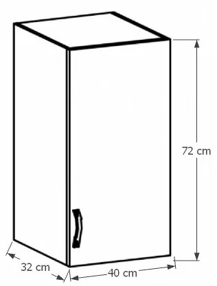 Horná kuchynská skrinka Sicilia G40 P - orech Milano