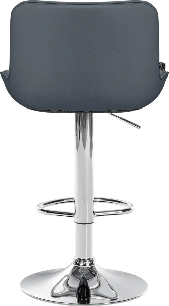Barová stolička Vonore - koženka, chróm rám - Sivá