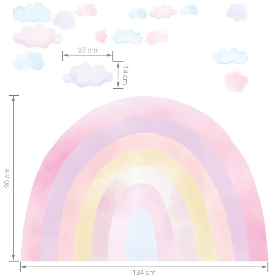 Samolepka na stenu Dúha ružová