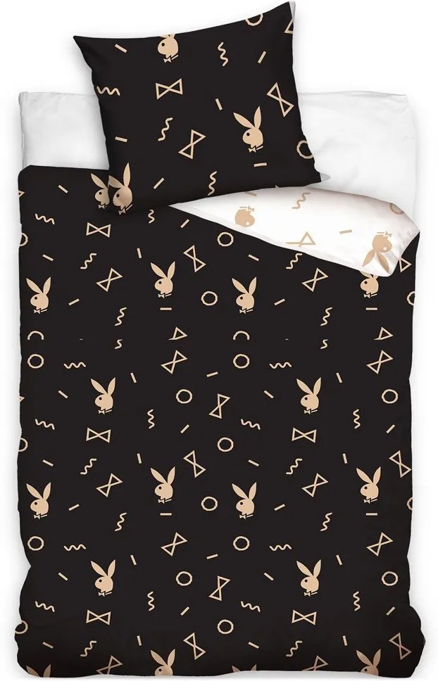 Bavlnené posteľné obliečky Playboy - motív Gold - 100% bavlna Renforcé - 70 x 90 cm + 140 x 200 cm