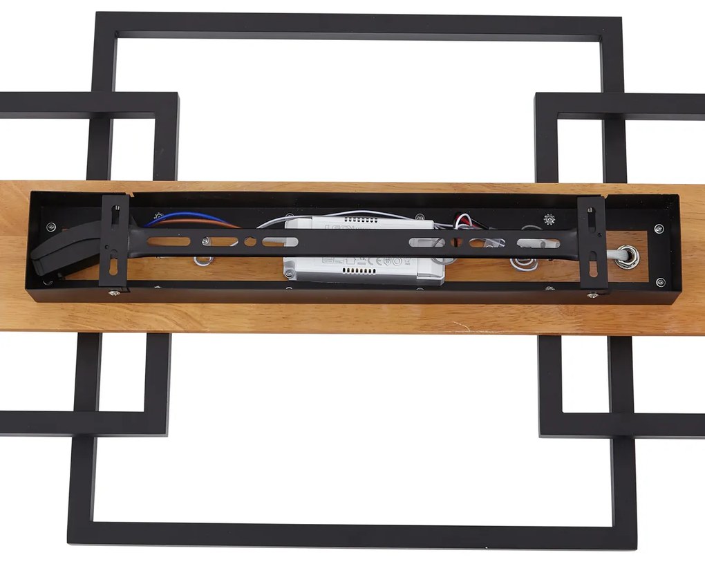 Dizajnové stropné svietidlo čierne štvorcové vrátane LED 3-krokové stmievateľné 3-svetelné - Nimue