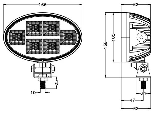 LED Bodové svietidlo pre automobil BLACK LED/150W/10-30V IP69 5700K oválny