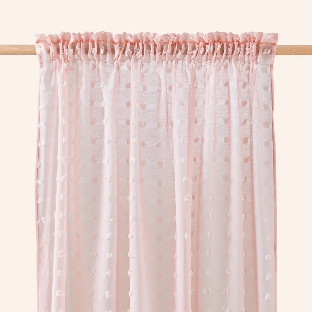 Ružová záclona Casablanca na riasiacu pásku 250 x 250 cm