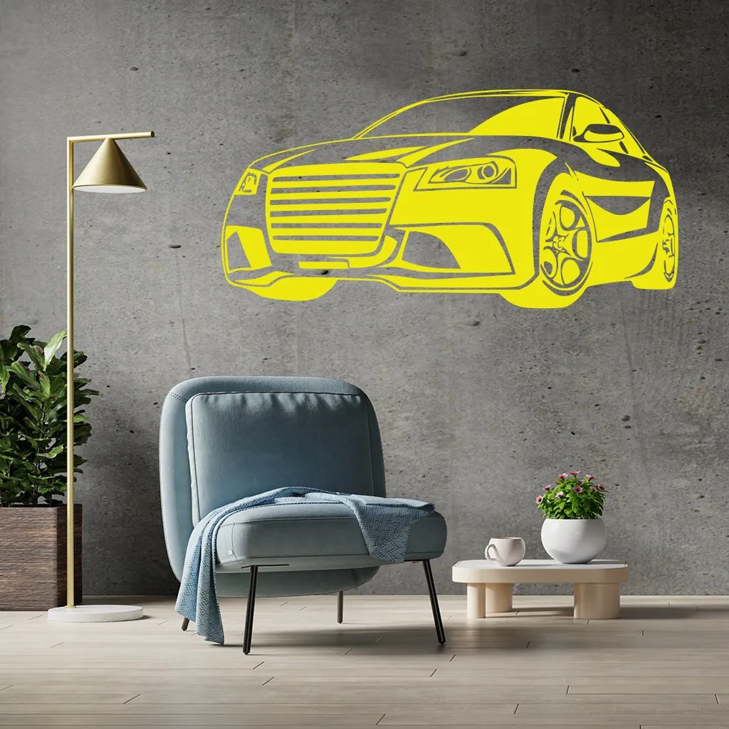 Veselá Stena Samolepka Auto Audi Farba: béžová, Veľkosť: 100 x 50 cm