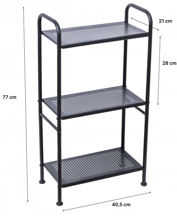 Erga Miki, 3-policový regál 405x210x770, čierna matná, ERG-YKA-P.MIKI-3
