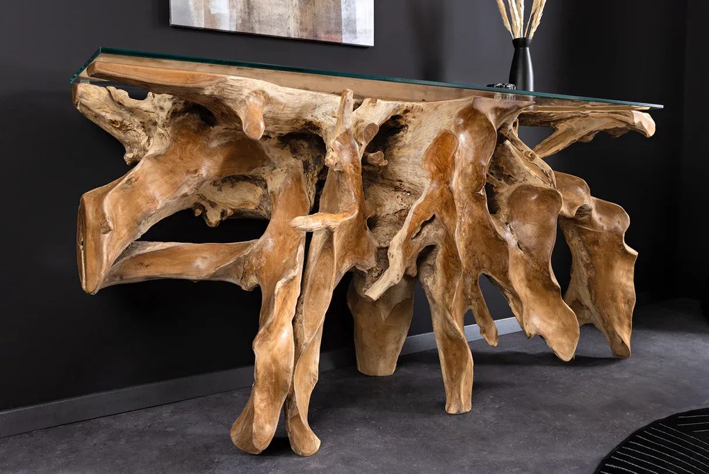 Konzolový regál ROOT 150 cm z teakového dreva