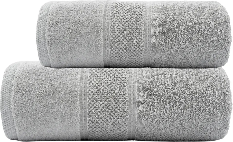 Set uterák a osuška Mario svetlosivý 50x90 + 70x140 cm | Bavlna 550 gsm