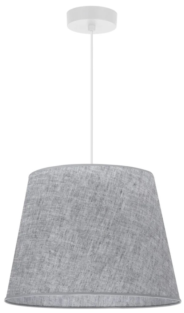 Závesné svietidlo Len1, 1x šedé textilné tienidlo, (fi 38 cm), w