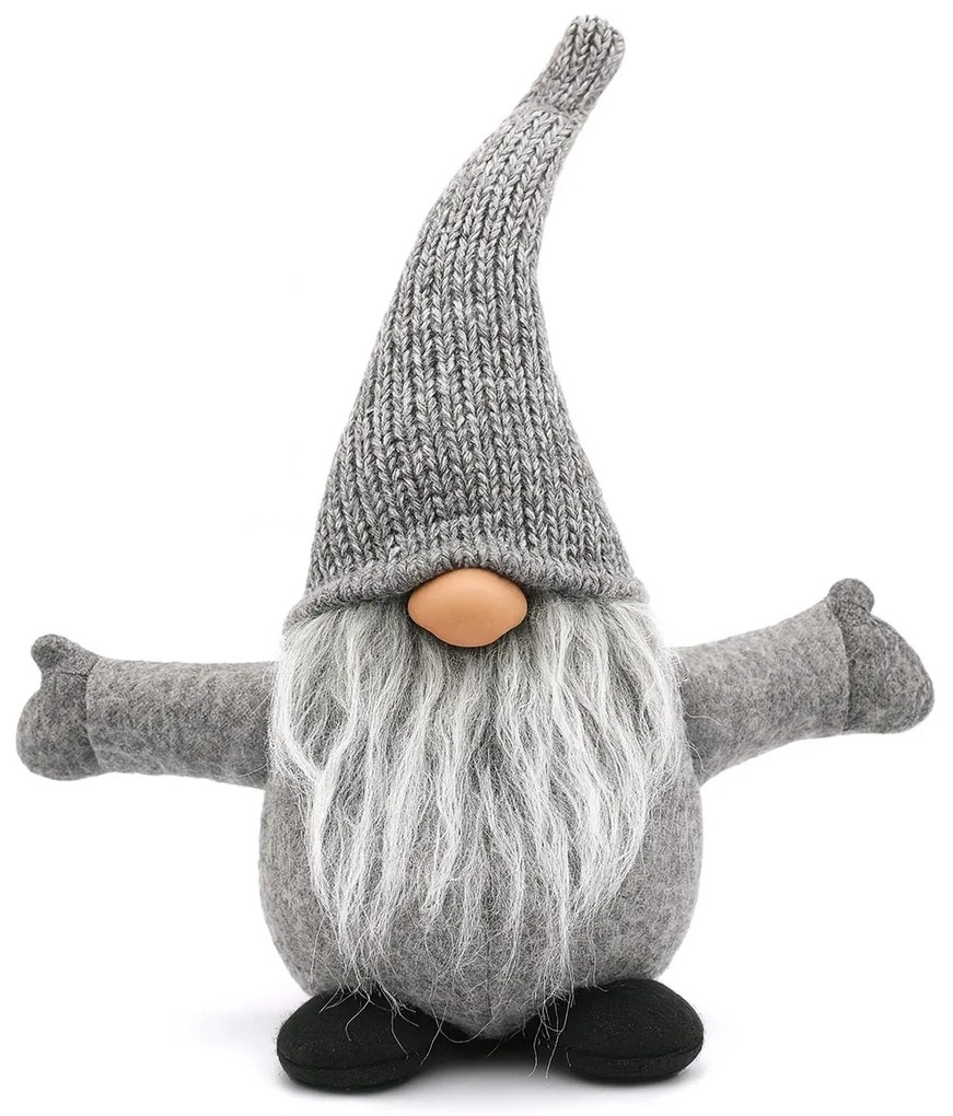 Vianočný škriatok ELF 045 - 35 cm sivý