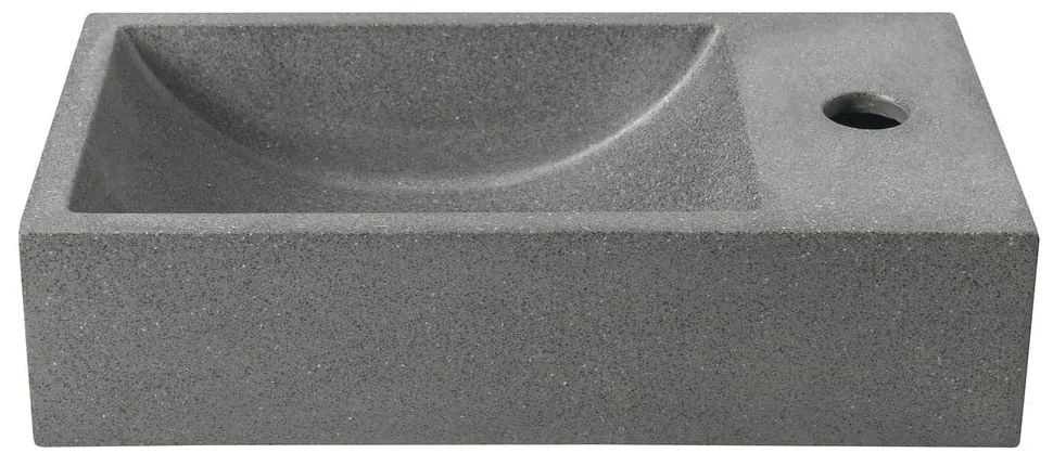 Tmavosivé betónové umývadlo 40x22 cm Crest – Sapho