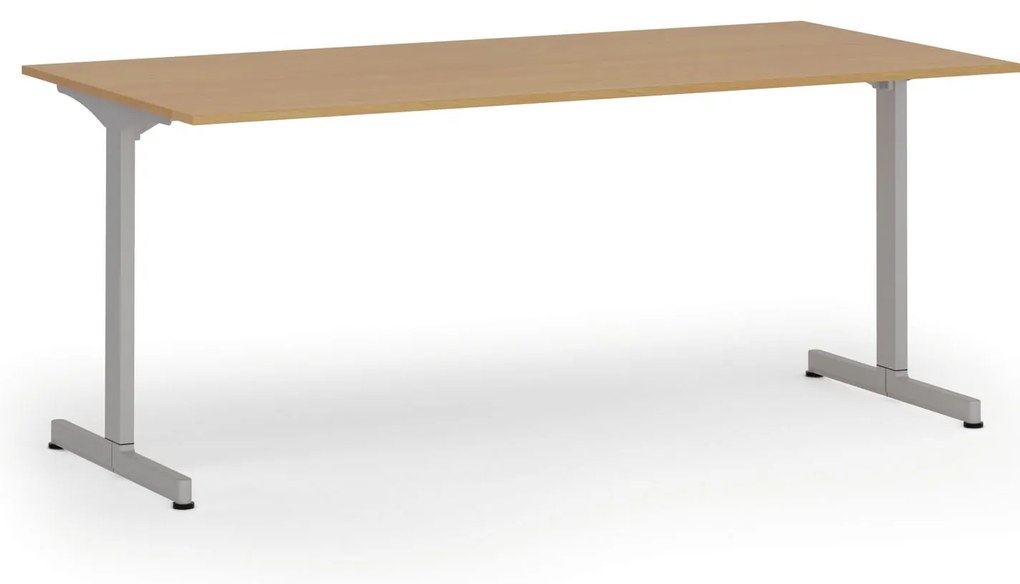 Kancelársky stôl PRIMO BETA, 180x90 cm, sivá podnož, buk