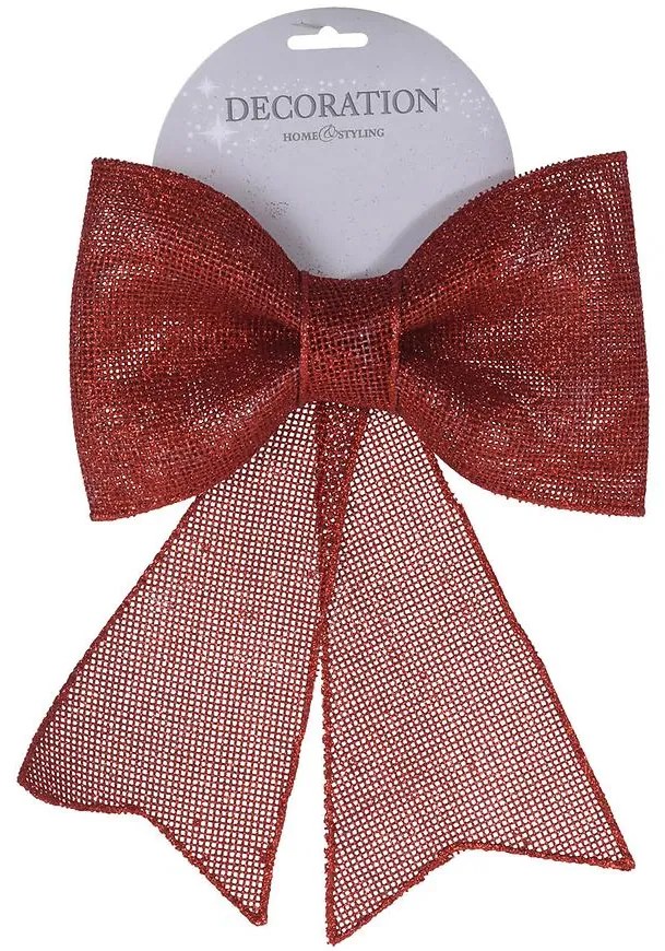 Mašlička 24 cm glitter red CAA006670