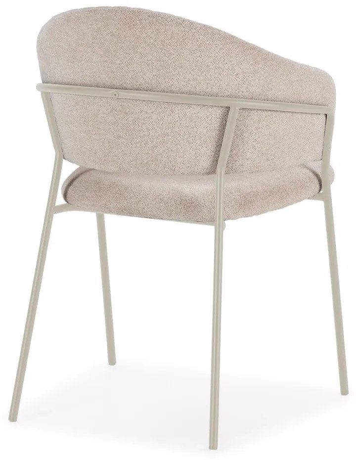 Béžové čalúnené jedálenské kreslá v súprave s podrúčkami 2 ks Leticia – Marckeric