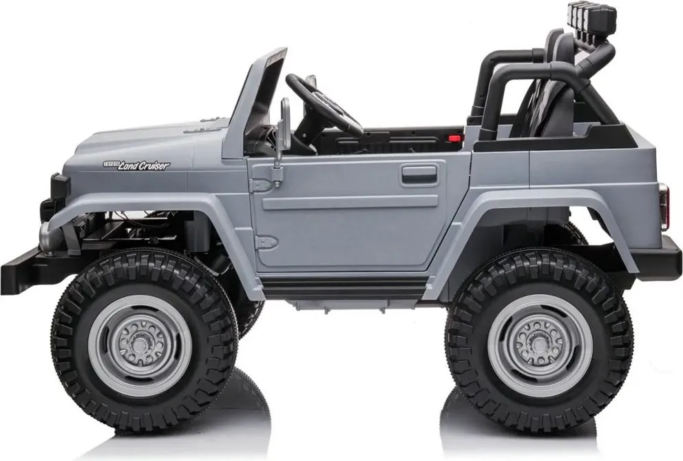 JOKOMISIADA Detské autíčko na batérie pre 2 osoby Toyota Land Cruiser PA0285 sivý