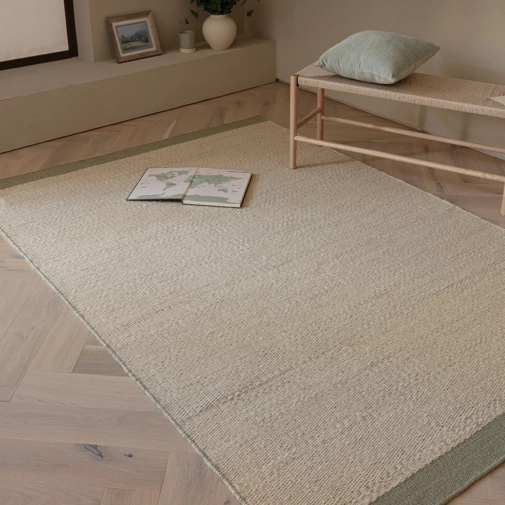 Krémový/šalviovozelený ručne tkaný vlnený koberec 120x170 cm Lima Sage – Asiatic Carpets