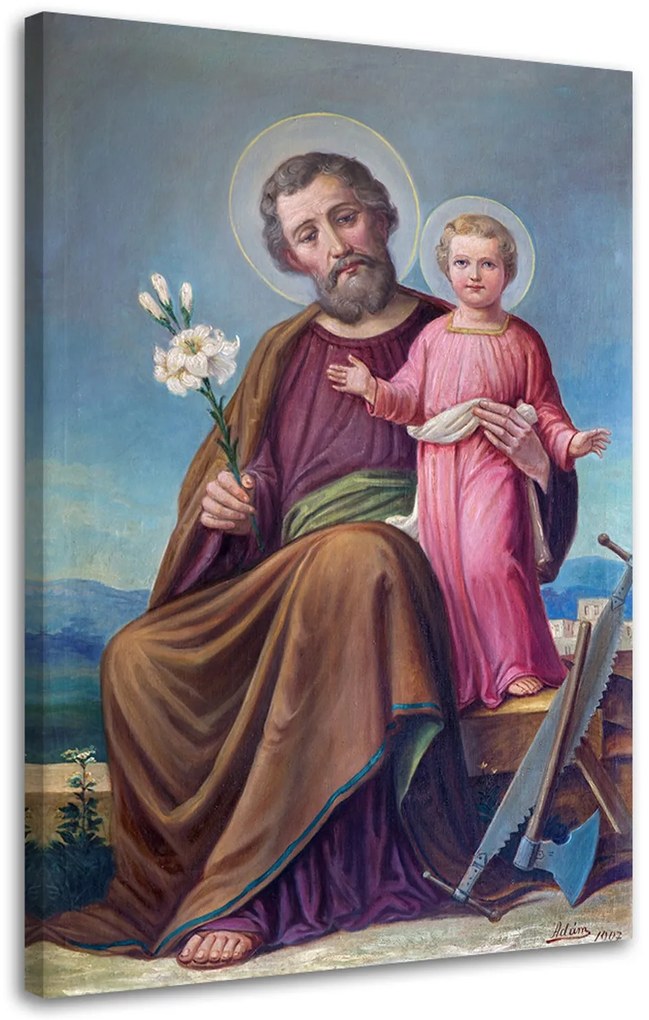 Gario Obraz na plátne Svätý Jozef s Ježiškom, Roznav Rozmery: 40 x 60 cm