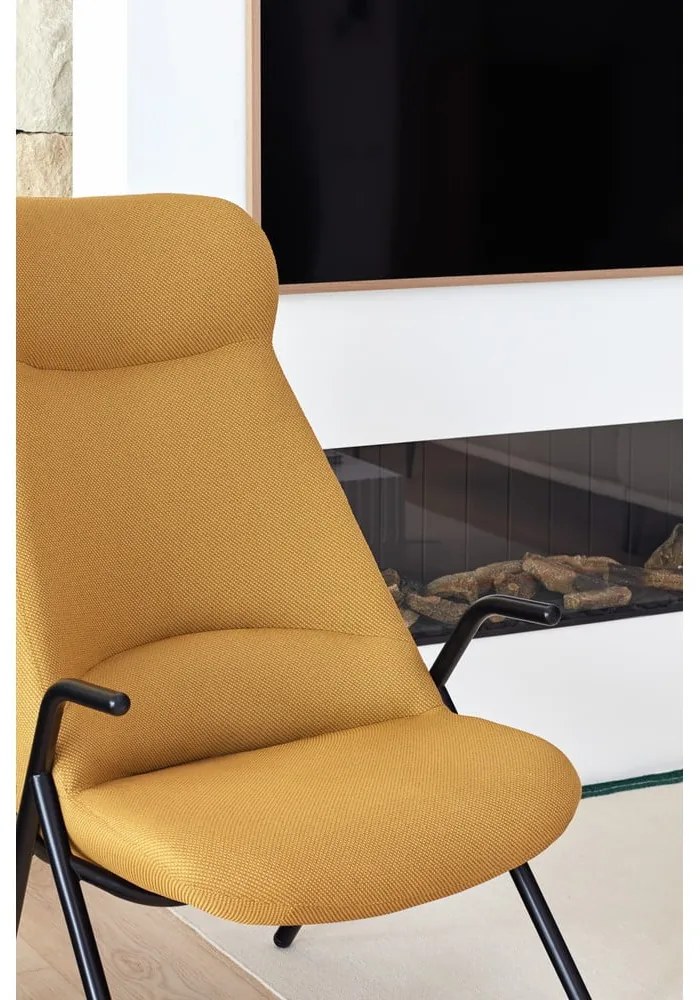 Žlté kreslo Teulat Dins, výška 114 cm