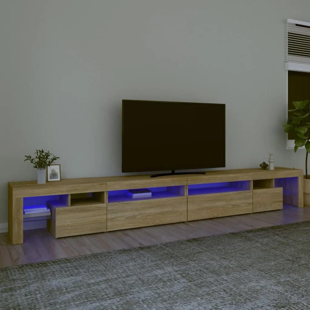 TV skrinka s LED svetlami dub sonoma 290x36,5x40 cm