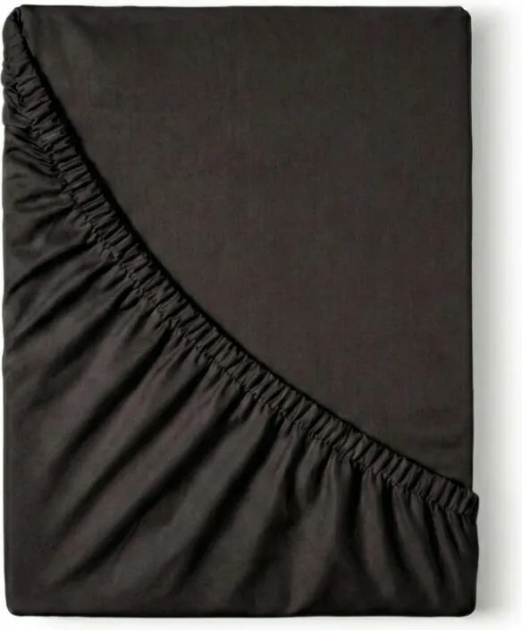 Kvalitex Saténové prestieradlo s gumou čierna, 80 x 200 cm