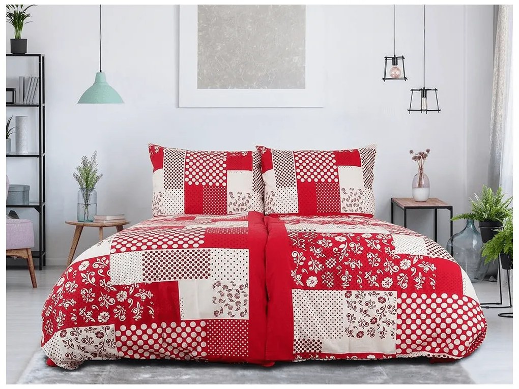 Bavlnené obliečky PERISO červené Rozmer obliečky: 70 x 90 cm | 140 x 200 cm