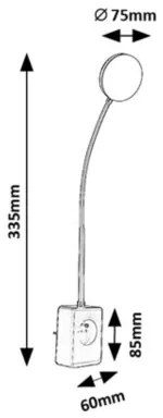 Rabalux 71283 - LED stmievateľné nástenné svietidlo TIVRO E 4W/230V s USB portom čierne