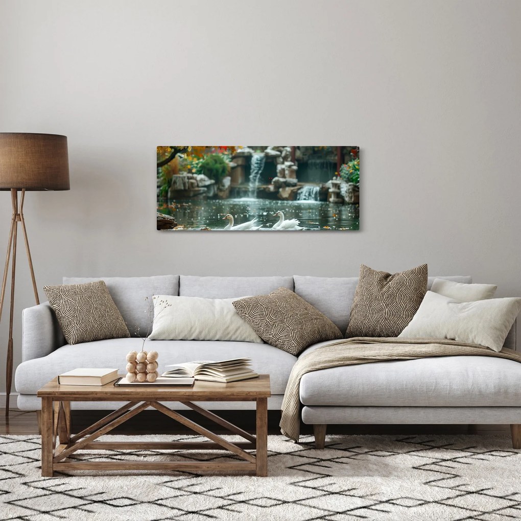 Obraz - Ázijské jazierko (120x50 cm)
