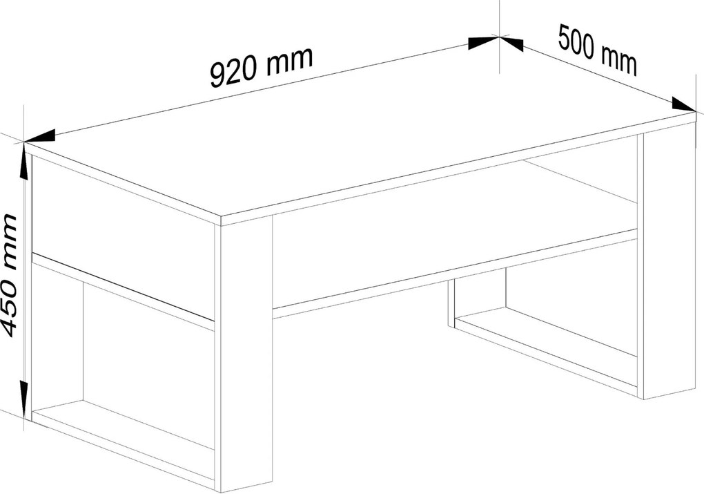 Konferenčný stolík DOMI dub artisan/biely