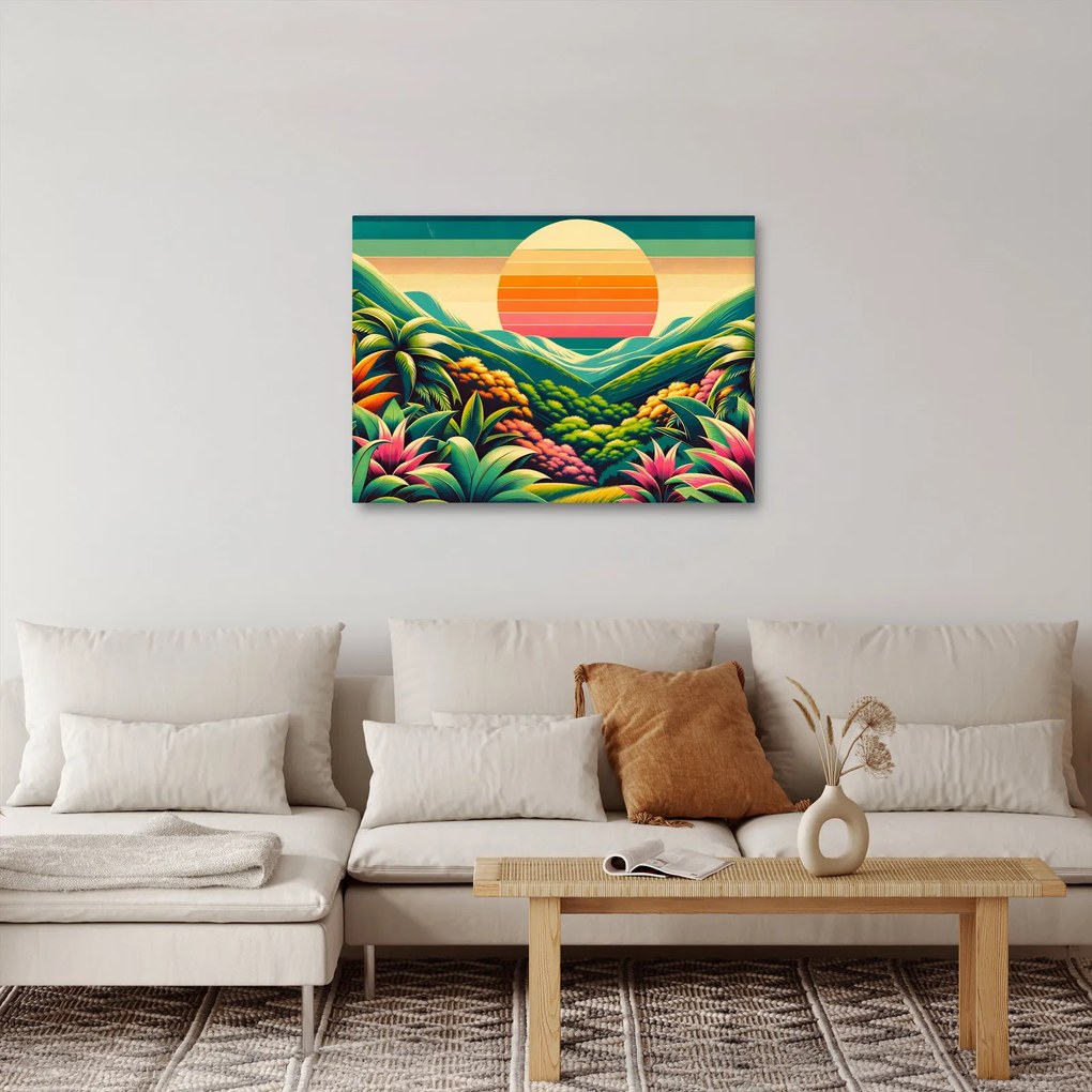 Obraz - Pestrofarebný západ slnka (70x50 cm)