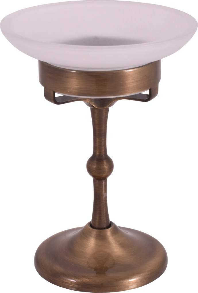 Slezák - RAV Mydelnička sklenená MORAVA RETRO - MKA0301SM, Stará mosadz (Bronz)