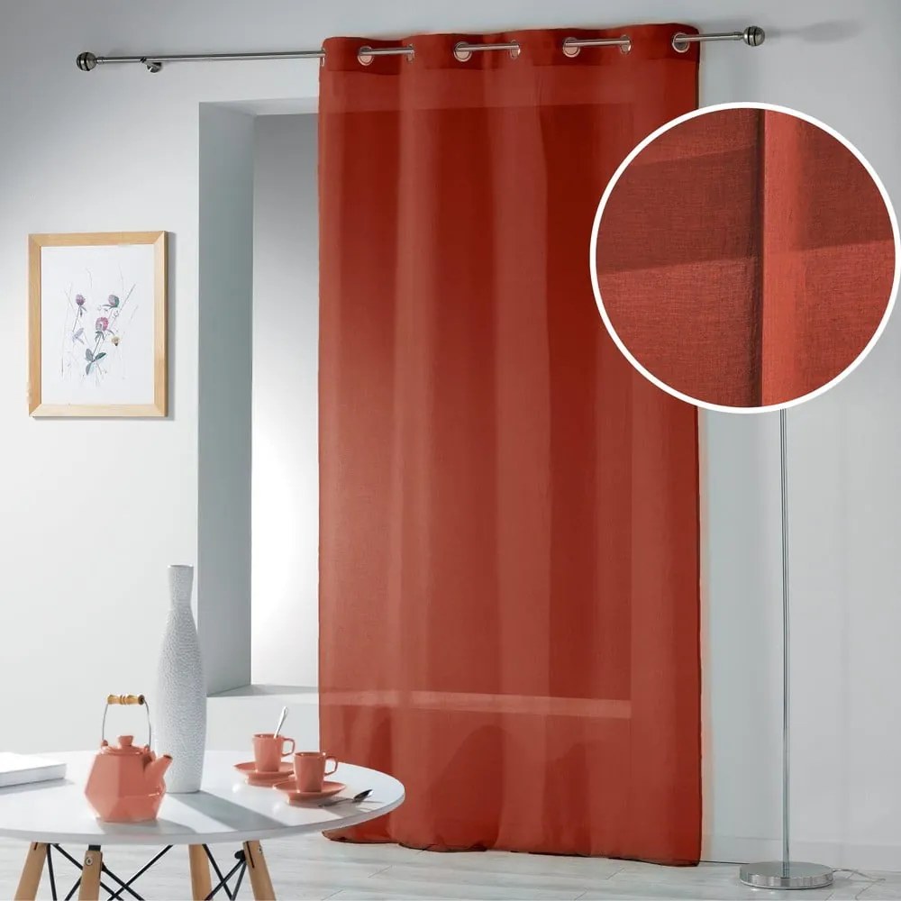 V terakotovej farbe záclona 140x280 cm Telma – douceur d'intérieur