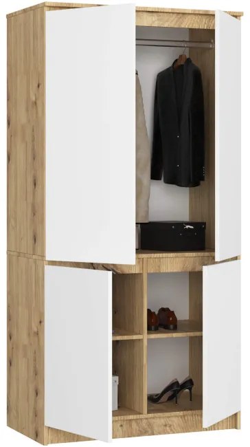 Skriňa S 90 4D CLP artisan / biela