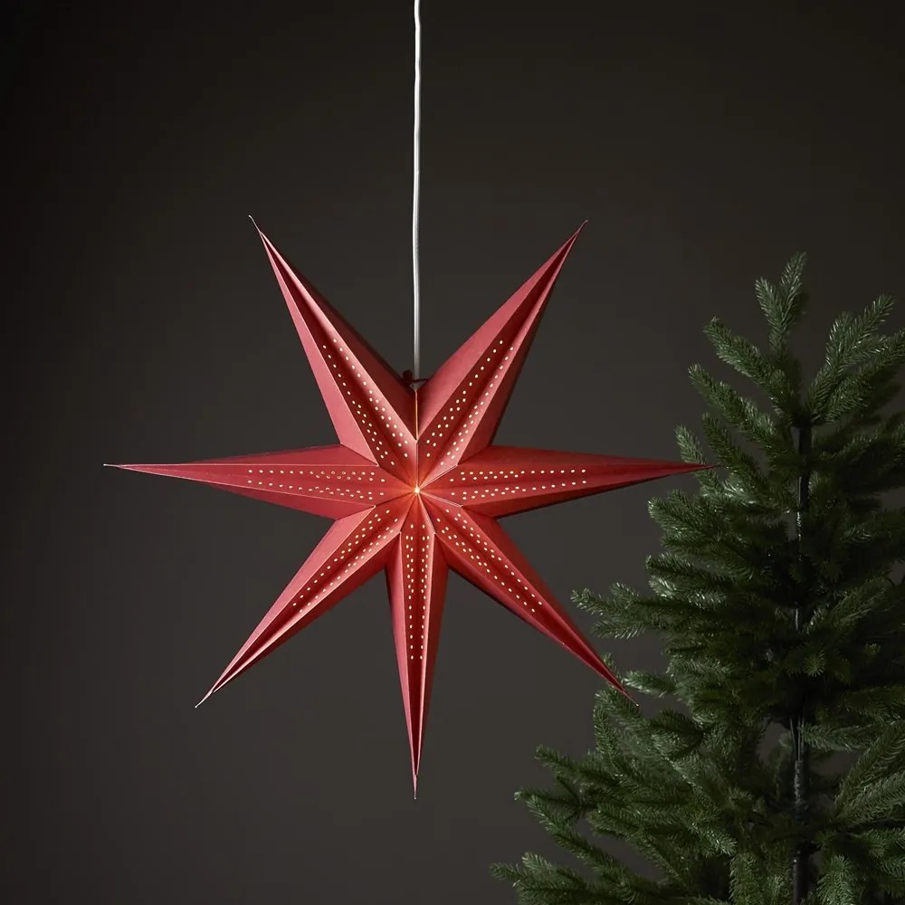 Star trading Vianočná papierová hviezda Point, P.60 cm, červená, bez svetelného zdroja (083-00)