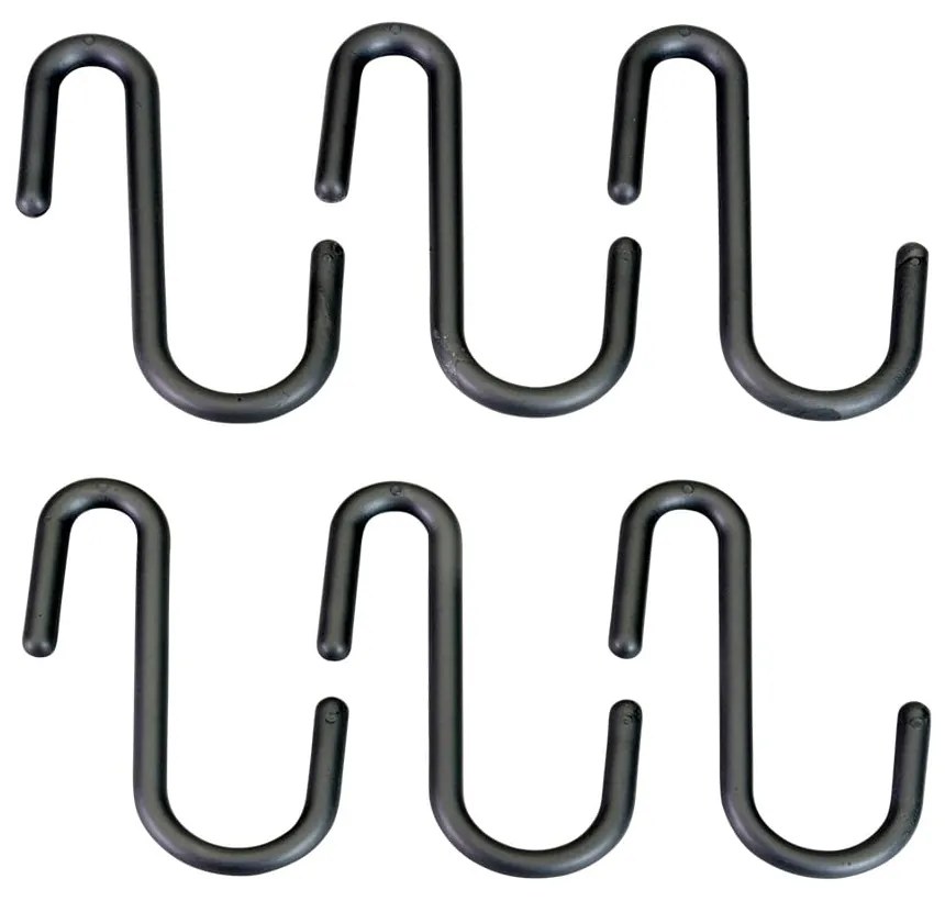 Čierne/sivé závesné plastové háčiky v súprave 6 ks City – Metaltex