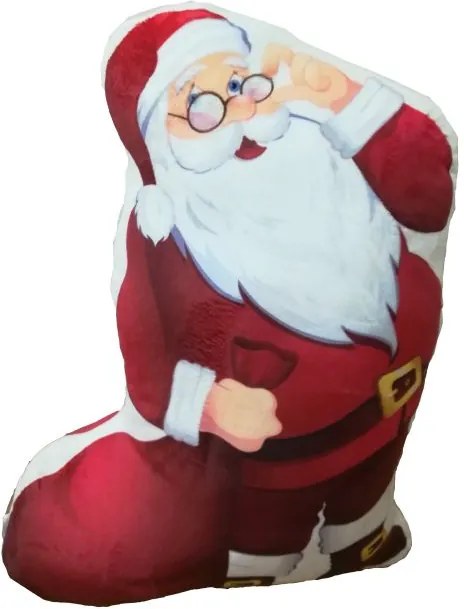 Vankúšik 3D Santa Claus mikroplyšový vzhľad
