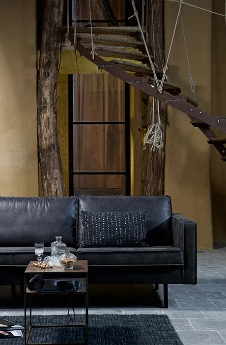 BePureHome Rodeo malá kožená sedačka - Zelená