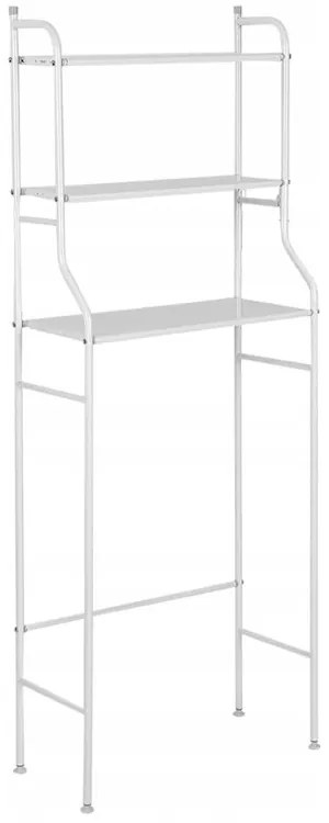 VERK GROUP Koupelnový regál nad pračku se 3 policemi, bílý, 153 x 65 x 25 cm