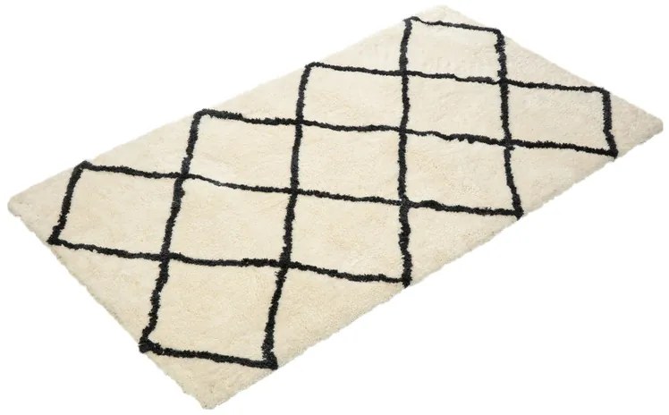 Livarno home Koberec s dlhým vlasom, 80 x 150 cm/Ø 100 cm (krémová/čierna)  (100377446)