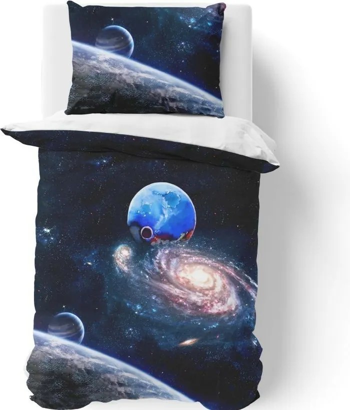 Kvalitex Bavlnené obliečky Vesmír 3D, 140 x 200 cm, 70 x 90 cm