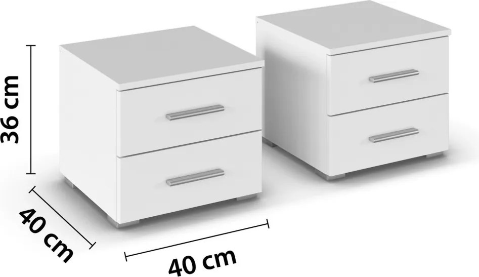 Set nočných stolíkov (2 ks) Isotta, biele