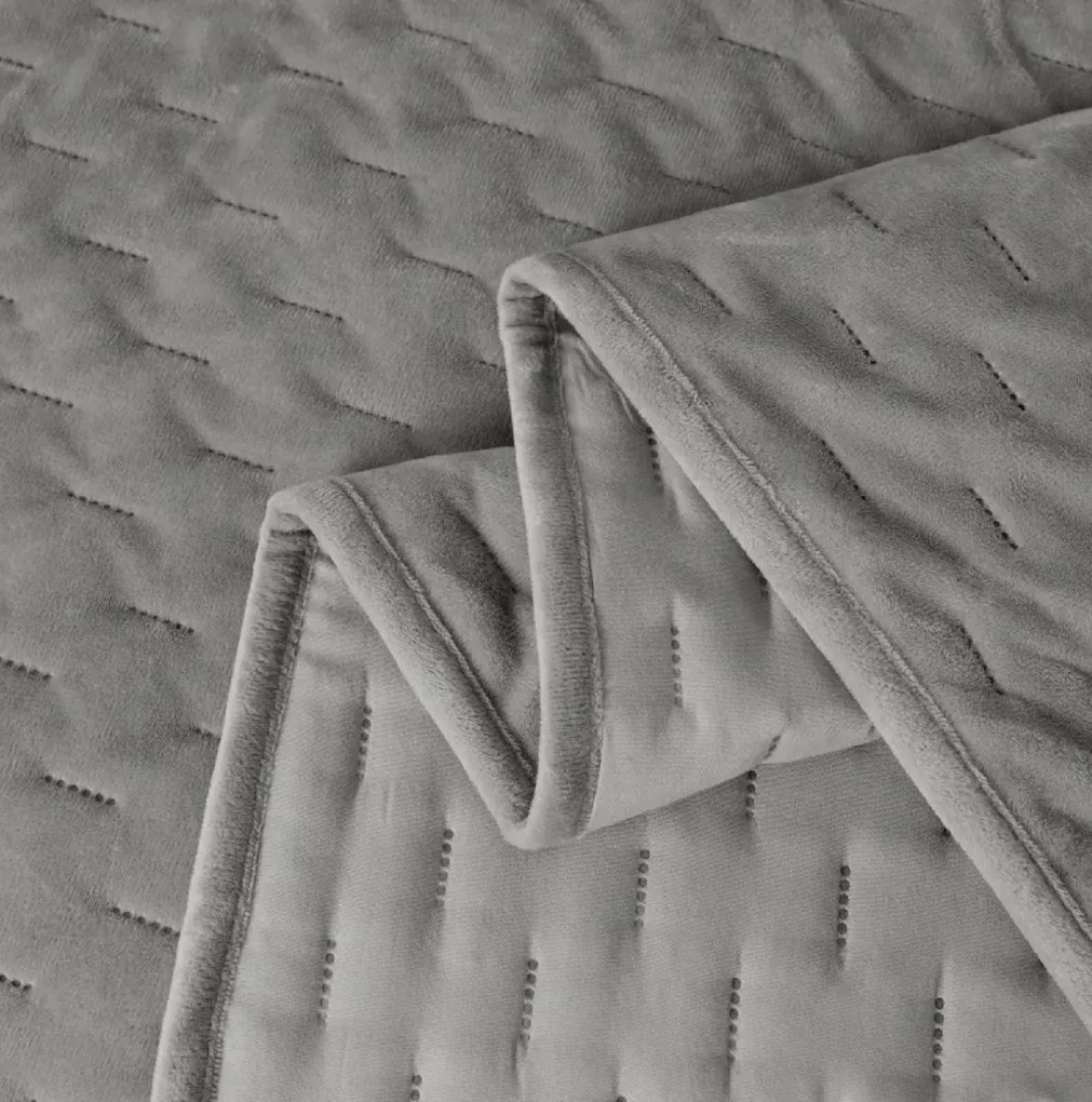 Zamatový prehoz na posteľ ASTRALIA, sivý Rozmer: 170 x 210 cm