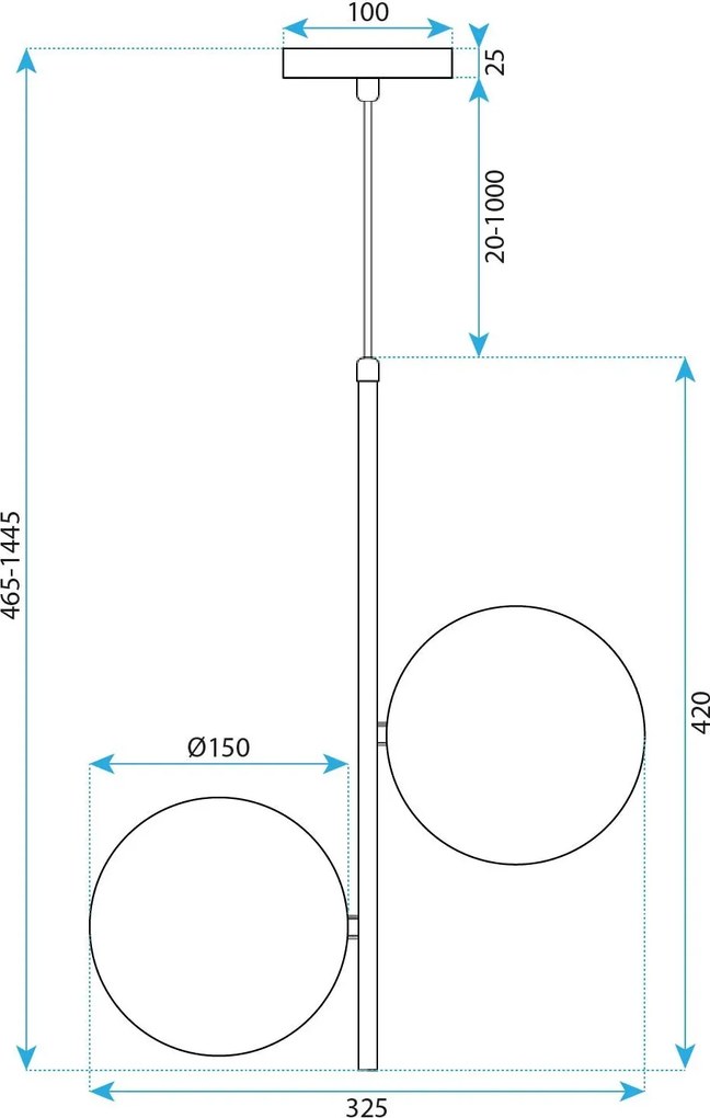 Toolight Toolight, závesné svietidlo 2xE27, G118-2CP, zlatá, OSW-09737