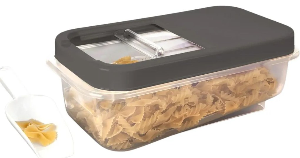 2. akosť - Dóza na potraviny, veľkokapacitný box SLOP, sivé posuvné veko - 5l