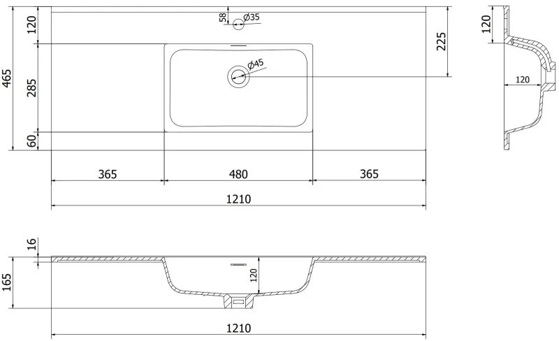 Mexen Rivel, kúpeľňová skrinka 120 cm s umývadlom Otis, 2 zásuvky, drážkovaná, grafitová matná/biela matná, 91A20-12047-2-BFF66-W18M