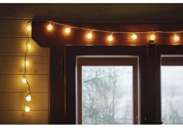LED vonkajší svetelný reťazec 40xLED/9m IP44 teplá biela