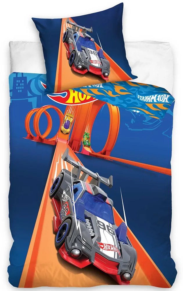 DETSKÉ POSTEĽNÉ OBLIEČKY HOT WHEELS 140X200 CM, 1KS 70X90 CM VZOROVANÉ